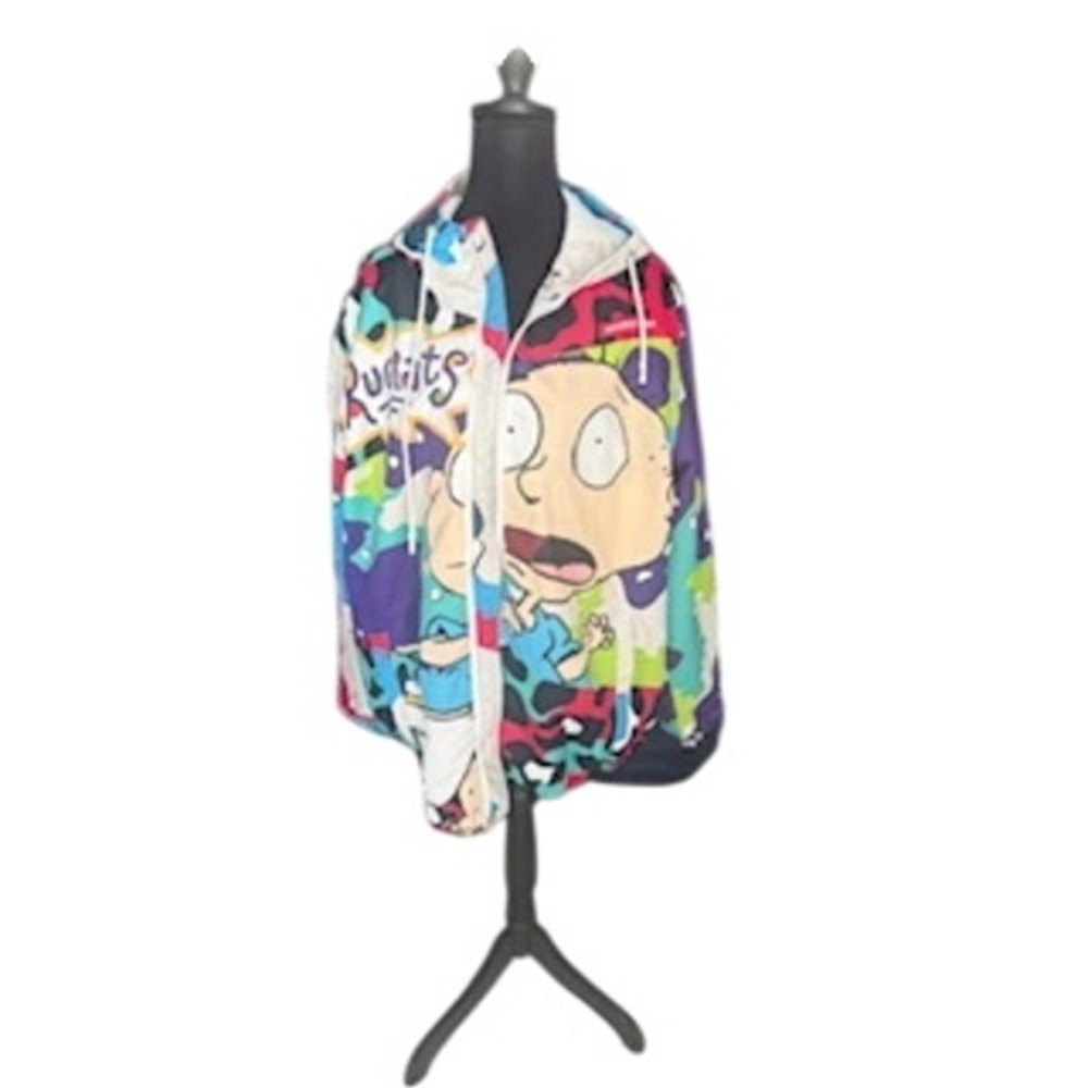 Members Only x Nickelodeon Rugrats Windbreaker Jacket Mens Large Multi Color Zip